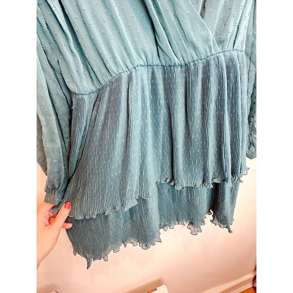 NWT Zara Swiss Dot Teal Dress Size S - Picture 9 of 10